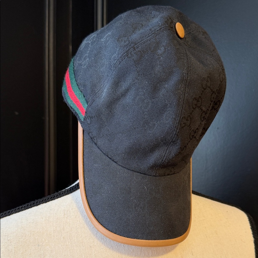 Black GUCCI GG Monogram Baseball Cap